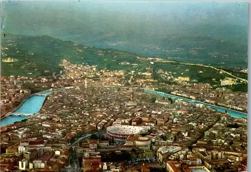 22201 - Italien - Verona , Panorama dall' aero - nicht gelaufen
