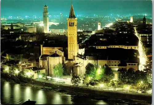 22202 - Italien - Verona , Panorama notturno - nicht gelaufen