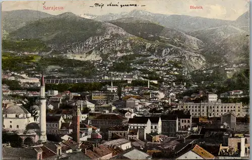 22208 - Bosnien - Sarajevo , Bistrik , Panorama - gelaufen 1910