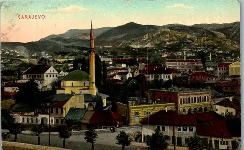 22210 - Bosnien - Sarajevo , Panorama - gelaufen 1909