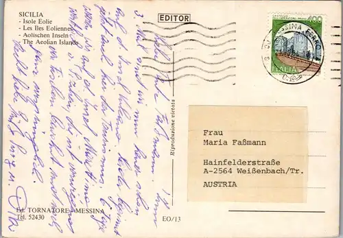 22225 - Italien - Sicilia , Salina , Isole Eolie , Aolische Inseln - gelaufen 1984