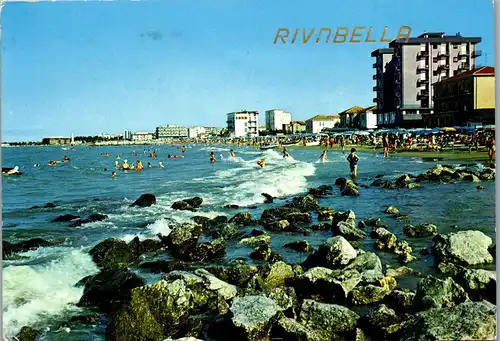 22236 - Italien - Rimini , Rivabella , Alberghi e spaiaggia - gelaufen 1971