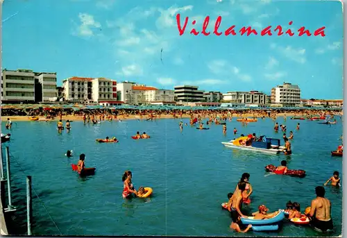 22248 - Italien - Villamarina di Cesenatico , La Spiaggia , Strand - gelaufen 1977
