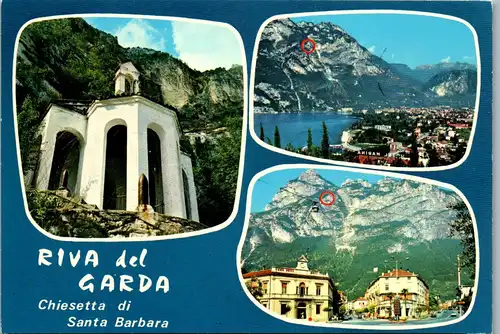 22276 - Italien - Riva del Garda , La chiesetta di Santa Barbara - gelaufen 1977