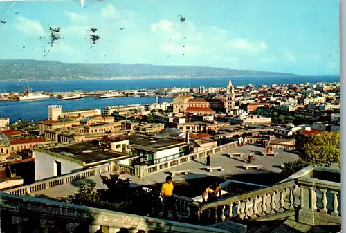 22291 - Italien - Messina , Panorama da Cristo Re - gelaufen 1977