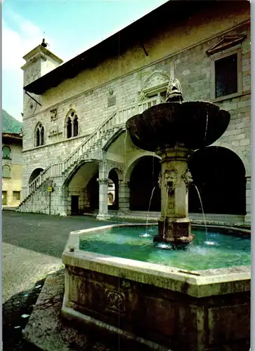 22323 - Italien - Venzone , Il Municipio , Das Rathaus , Brunnen - nicht gelaufen