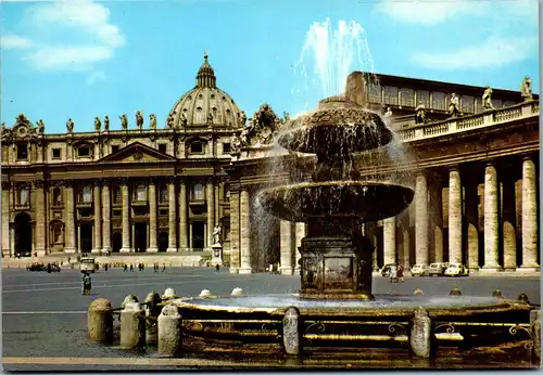 22333 - Italien - Rom , Piazza S. Pietro , Brunnen , Springbrunnen - nicht gelaufen