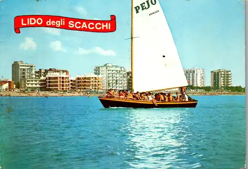 22368 - Italien - Lido degli Scacchi , Veduta dal Mare - gelaufen 1972