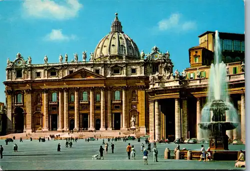 22377 - Italien - Rom , Piazza S. Pietro , Brunnen , Springbrunnen - nicht gelaufen