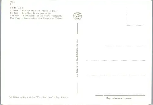 22381 - Italien - San Leo , Il Forte , Particolari della roccia a picco - nicht gelaufen
