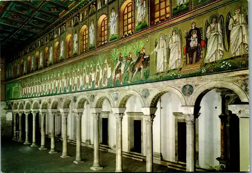 22384 - Italien - Ravenna , Basilica di S. Apollinare Nuovo , Veduta generale della parete sinistra - nicht gelaufen