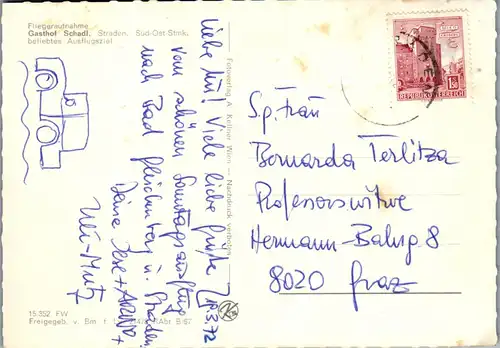 22396 - Steiermark - Straden , Gasthof Schadl , Panorama - gelaufen 1972