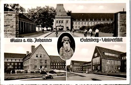 22405 - Deutschland - Mainz , Johannes Gutenberg Universität , Mehrbildkarte , Käfer - gelaufen 1963