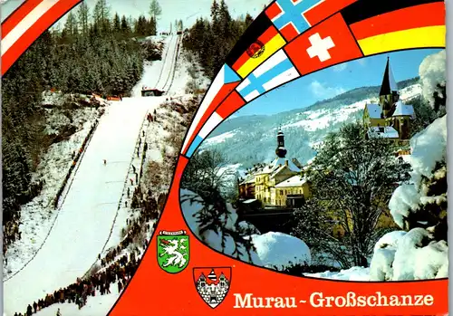 22421 - Steiermark - Murau , Großschanze , Skisprung - gelaufen 1977