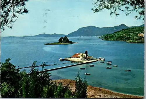 22433 - Griechenland - Corfu , Korfu , Kloster Vlacherna , Insel Pondiconissi - gelaufen 1978