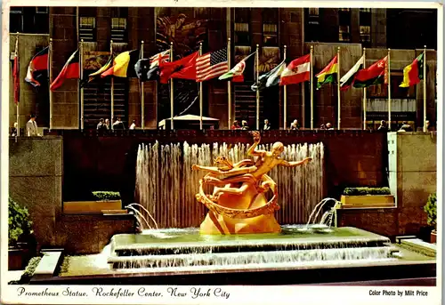 22443 - USA - New York , Prometheus Statue , Rockefeller Center - gelaufen