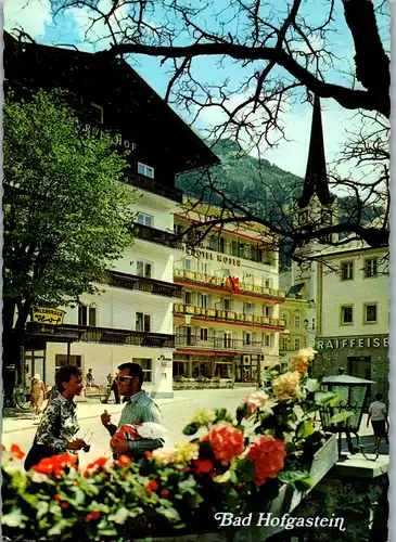 22447 - Salzburg - Bad Hofgastein , Kaiser Franz Josef Platz mit Hofgasteiner Pfarrkirche - gelaufen 1981