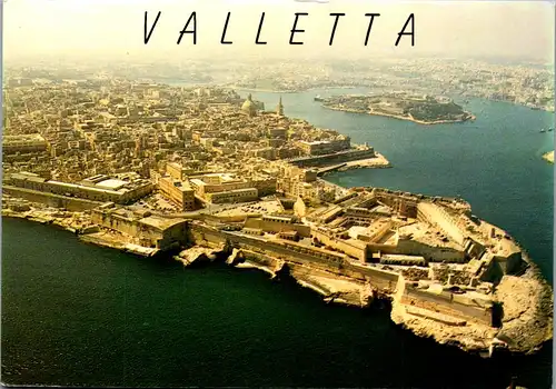 22460 - Malta - Valletta , View from outside the Grand Harbour with Manoel Island - gelaufen 1994