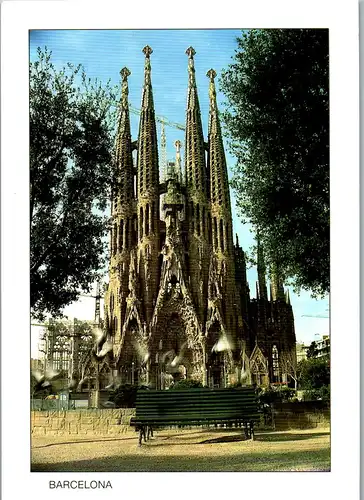 22462 - Spanien - Barcelona , La facana del Naixement del temple de la Sagrada Familia , N' Antoni Gaudi i Cornet - gelaufen 1999