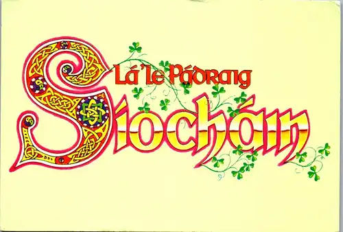 22470 - Irland - Siochain , Peace for St Patrick's Day , Ganzsache - gelaufen