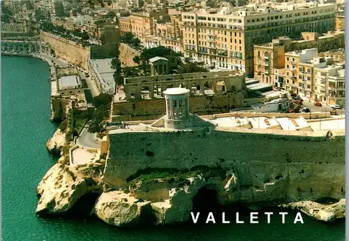 22474 - Malta - Valletta , View of the War Monument and Lower Barrakka Gardens , Grand Harbour - gelaufen 1994