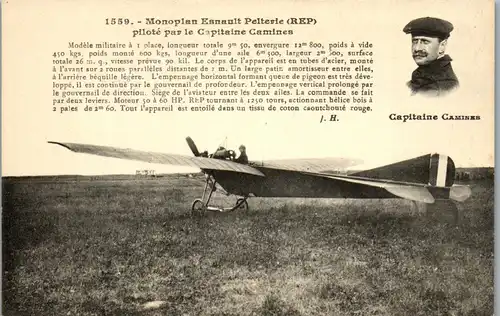 22486 - Flugzeug - Monoplan Esnault Pelterie , pilote par le Capitaaine Camines - nicht gelaufen