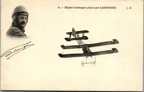 22488 - Flugzeug - Biplan Ladougne pilote par Ladougne - nicht gelaufen