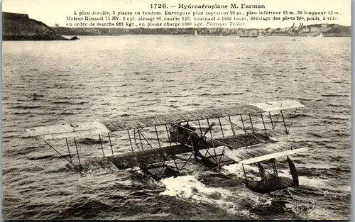 22492 - Flugzeug - Hydroaeroplane M. Farman - nicht gelaufen