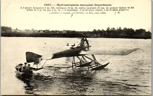 22499 - Flugzeug - Hydroaeroplane monoplan Deperdussin - nicht gelaufen