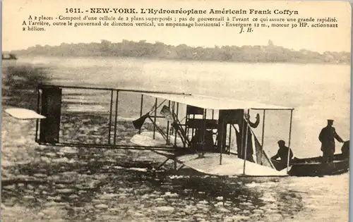 22501 - Flugzeug - New York , Hydroaeroplane Americain Frank Coffyn - nicht gelaufen