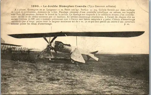 22509 - Flugzeug - Le double Monoplan Coanda , Type Concours militaire - nicht gelaufen