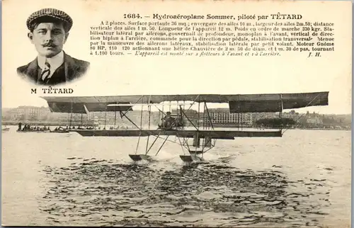 22514 - Flugzeug - Hydroaeroplane Sommer , Pilote par Tetard - nicht gelaufen