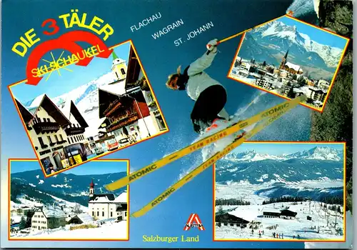 22524 - Salzburg - Wagrein , Flachau , St. Johann , Skischaukel , Ski - gelaufen 1988