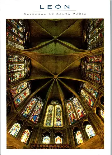 22546 - Spanien - Leon , Catedral de Santa Maria  - gelaufen 2002