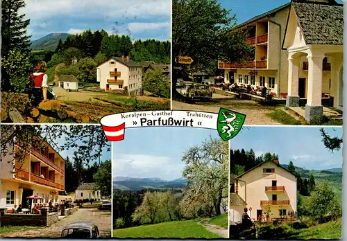 22555 - Steiermark - Deutschlandsberg , Trahütten , Gasthof Parfußwirt , A. u. K. Kiegerl , Koralpen Gasthof - gelaufen 1973