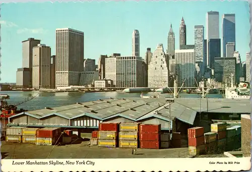 22564 - USA - New York City , Lower Manhatten Skyline - gelaufen 1975