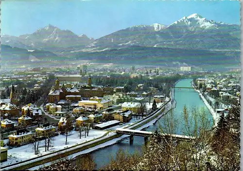 22609 - Tirol - Innsbruck gegen Süden mit Serles und Nockspitze - gelaufen 1974