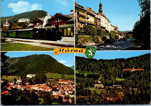 22614 - Steiermark - Murau , Murtalbahn , Stolzalpe , Partie an der Mur , Mehrbildkarte - gelaufen 1978