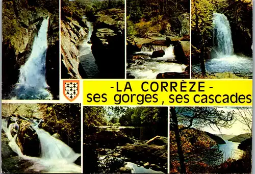 22626 - Frankreich - La Correze , ses gorges , ses cascades , Wasserfall , Cascade de Gimel , Gorges de la Rhue - gelaufen 1975