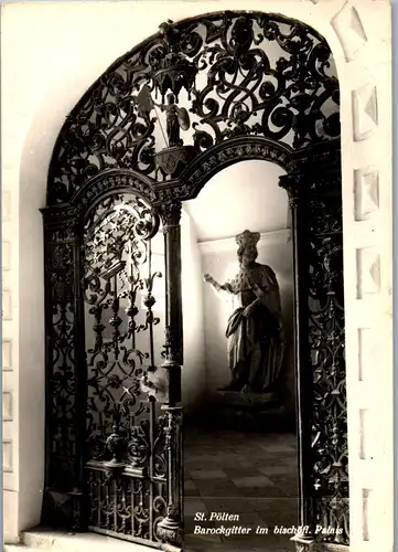 22670 - Niederösterreich - St. Pölten , Barockgitter im bischöflichen Palais - gelaufen 1964