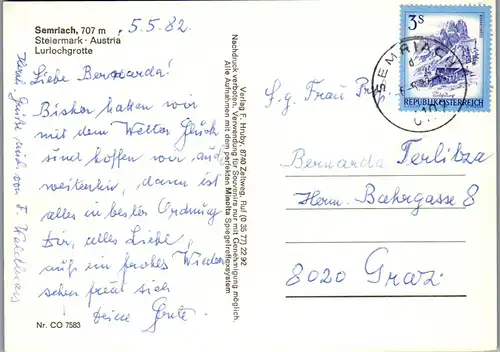 22672 - Steiermark - Semriach , Lurlochgrotte , Mehrbildkarte - gelaufen 1982