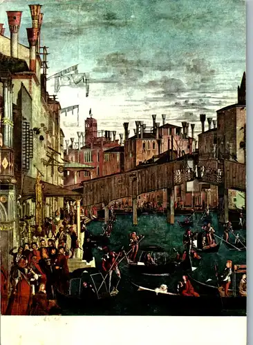 22673 - Künstlerkarte - Vittore Carpaccio , Miracolo della Reliquia della Santa Croce - gelaufen 1963