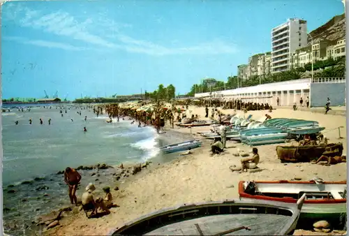 22676 - Spanien - Alicante , Playa del Postiguet - gelaufen 1956