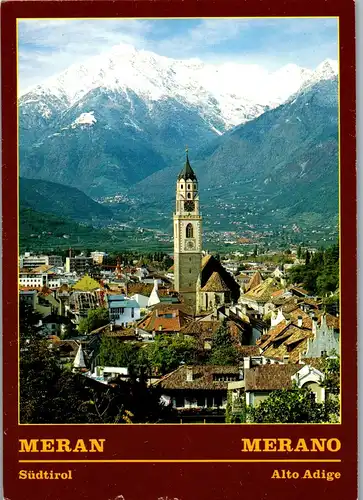 22687 - Italien - Meran , Ansicht mit Zielspitze , Cima di Tel - gelaufen 1994