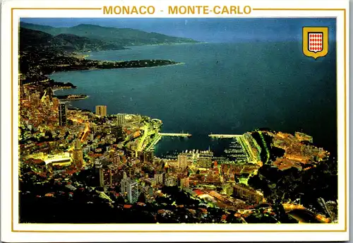 22690 - Monaco - Monte Carlo , Principaute de Monaco , Vue generale by night - gelaufen 1993