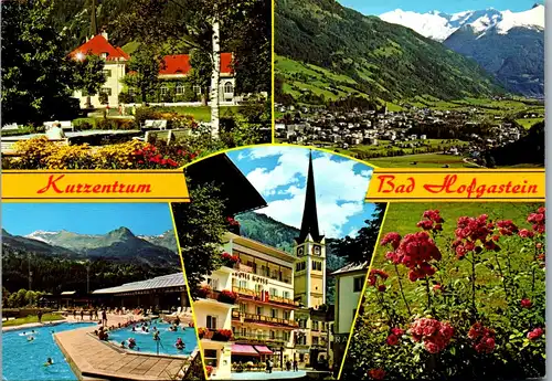 22726 - Salzburg - Bad Hofgastein , Kurhaus mit Kurgarten , Blick gegen Hohe Tauern , Mehrbildkarte - gelaufen 1983