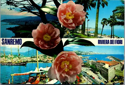 22746 - Italien - San Remo , Riviera die Fiori , Giardini , Scorcio panoramico , Porto - gelaufen 1979