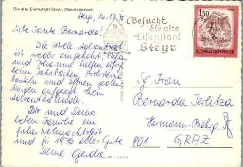 22766 - Oberösterreich - Steyr , Eisenstadt - gelaufen 1975