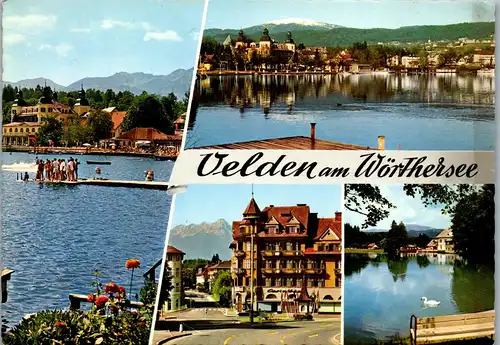22775 - Kärnten - Velden am Wörthersee , Schloßhotel , Görlitzen , Hotel Carinthia mit Mittagskogel , Bäckerteich , Mehrbildkarte - gelaufen 1976