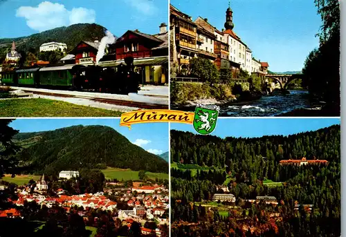 22794 - Steiermark - Murau , Murtalbahn , Stolzalpe , Partie an der Mur , Mehrbildkarte - gelaufen 1979